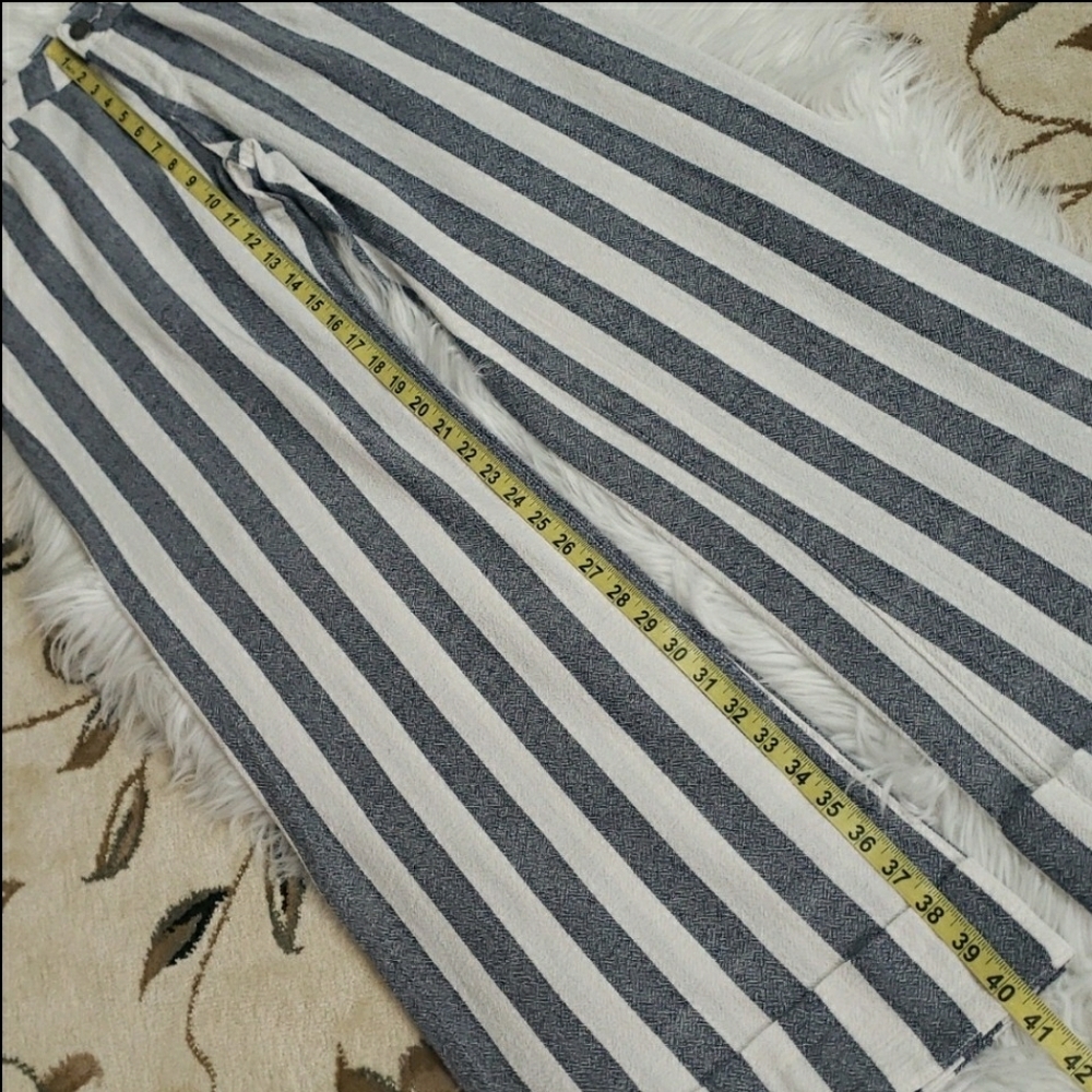 Parker Smith Sailor Mid-Rise Striped Denim Palazzo Flare Nautical Pants … - Picture 13 of 16